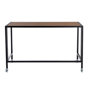 Christel 48" Folding Desk with Walnut Veneered Top and Matte Black Frame