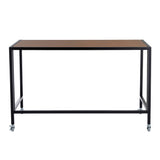 Christel 48" Folding Desk with Walnut Veneered Top and Matte Black Frame