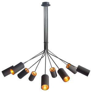 Zuo Modern Ambition Steel, Polyester Modern Commercial Grade Ceiling Lamp Black Steel, Polyester