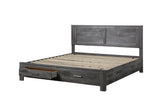 Vidalia Rustic Bed with Storage Rustic Gray Oak (Grey) 27330Q-ACME