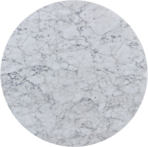 Omni Faux Marble Veneer / Engineered Wood Contemporary White Faux Marble Coffee Table - 36" W x 36" D x 18" H