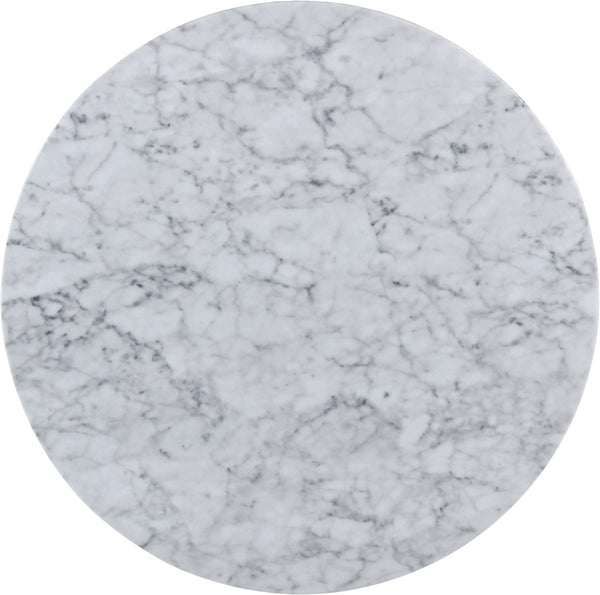 Omni Faux Marble Veneer / Engineered Wood Contemporary White Faux Marble Coffee Table - 36" W x 36" D x 18" H