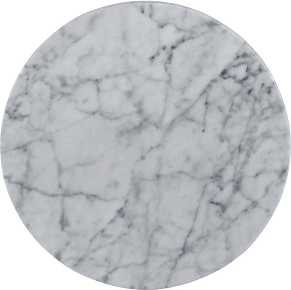 Omni Faux Marble Veneer / Engineered Wood Contemporary White Faux Marble End Table - 20" W x 20" D x 23" H