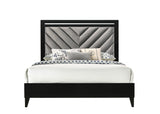 Chelsie Contemporary Bed Gray PU (cc#) • Black  27407EK-ACME