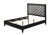 Chelsie Contemporary Bed Gray PU (cc#) • Black  27410Q-ACME