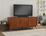 Alpine Furniture Flynn Large TV Console, Acorn 966-10 Acorn Mahogany Solids & Okoume Veneer 64 x 19 x 27