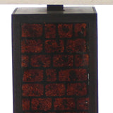 13 x 15 x 30.75 Burgundy Metal Brick Pattern - Table Lamp