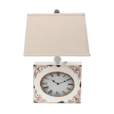 7 x 7 x 22 White Vintage Metal Clock Base - Table Lamp