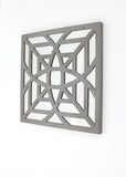 1.25 x 23.25 x 23.25 Gray Mirrored Square Wooden Wall Decor