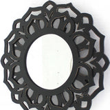 23.75 x 23.75 Black Traditional Lotus - Wall Mirror