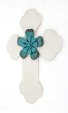 1 x 15.75 x 23.75 White Rustic Cross Wooden - Wall Decor