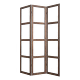 1 x 63 x 84 Brown Wood Glass Screen