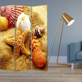 1 x 48 x 72 Multi Color Wood Canvas Sea Shell Screen