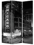 1" x 48" x 72" Multi Color Wood Canvas Chicago Screen