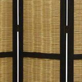 HomeRoots Dark Brown And Natural Willow 3 Panel Room Divider Screen 274670-HOMEROOTS 274670