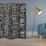 1" x 60" x 71" Brown Distressed Wooden Screen
