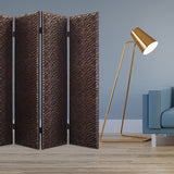 1 x 84 x 84 Bronze Wood & Fabric Screen