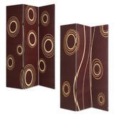 1" x 48" x 72" Multi Color Wood Canvas 3 Panel Screen