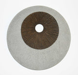 1 x 26 x 26 Brown & Gray Round Double Layer Ribbed Wall Decor