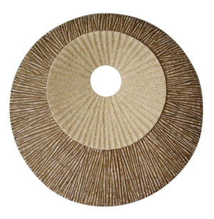 1 x 26 x 26 Brown Round Double Layer Ribbed Wall Plaque
