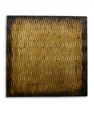 Raw Wood Look Gold Finish Square Wall Art Medium