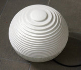 HomeRoots 1 X 14 X 12 White Round With Lines And Light - Outdoor Ball 274815-HOMEROOTS 274815