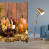 1 x 48 x 72 Multi Color Wood Canvas Harvest Screen