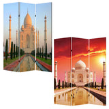 1" x 48" x 72" Multi Color Wood Canvas Taj Mahal Screen