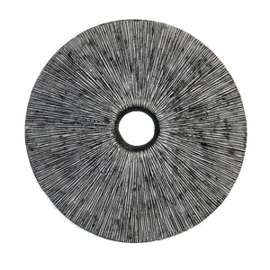 HomeRoots 30 Contemporary Grey Round Rib Wall Art 274913-HOMEROOTS 274913