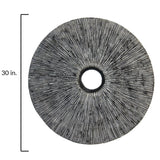 HomeRoots 30 Contemporary Grey Round Rib Wall Art 274913-HOMEROOTS 274913