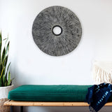 HomeRoots 30 Contemporary Grey Round Rib Wall Art 274913-HOMEROOTS 274913