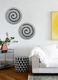 HomeRoots 19" Gray Round Modern Spiral Wall Art 274932-HOMEROOTS 274932