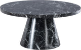 Omni Faux Marble Veneer / Engineered Wood Contemporary Black Faux Marble Coffee Table - 36" W x 36" D x 18" H