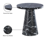 Omni Faux Marble Veneer / Engineered Wood Contemporary Black Faux Marble End Table - 20" W x 20" D x 23" H