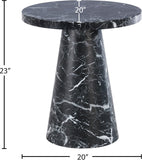 Omni Faux Marble Veneer / Engineered Wood Contemporary Black Faux Marble End Table - 20" W x 20" D x 23" H