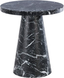 Omni Faux Marble Veneer / Engineered Wood Contemporary Black Faux Marble End Table - 20" W x 20" D x 23" H