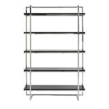 Gilbert 5 Shelving Unit in Black with Chrome Frame