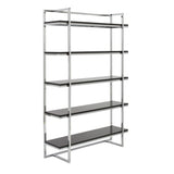 Gilbert 5 Shelving Unit in Black with Chrome Frame