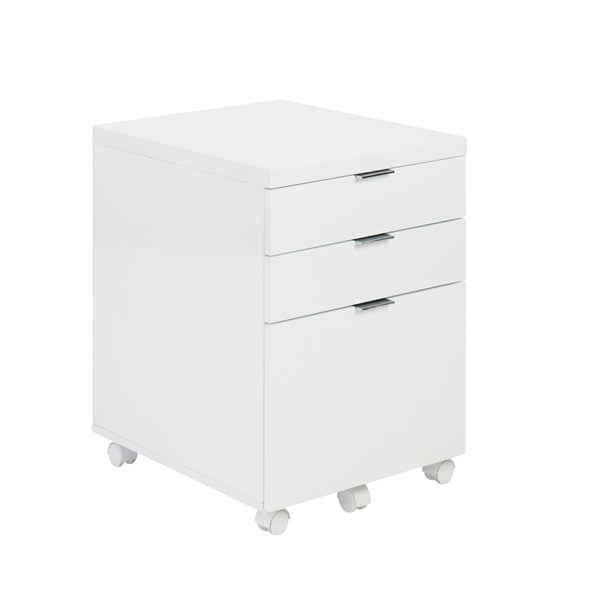 Gilbert 3 Drawer File Cabinet in White