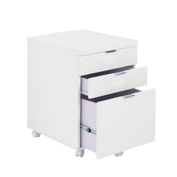 Gilbert 3 Drawer File Cabinet in White