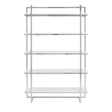 Gilbert 5 Shelving Unit in White with Chrome Frame