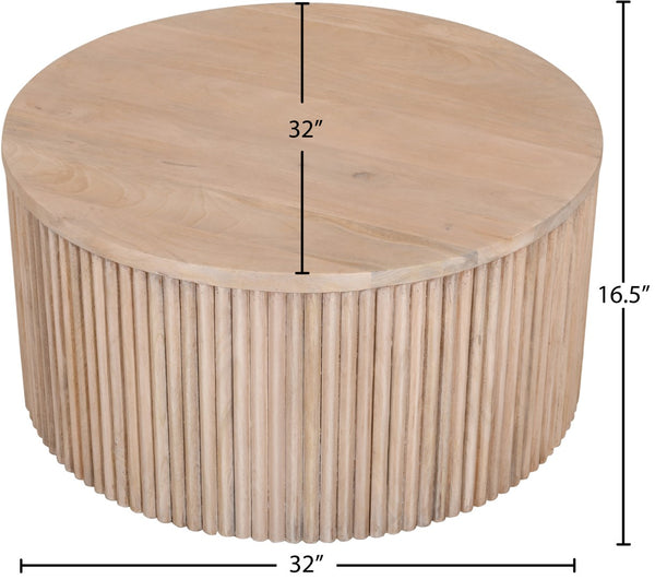 Oakhill Mango Wood Contemporary Natural Coffee Table - 32" W x 32" D x 16.5" H