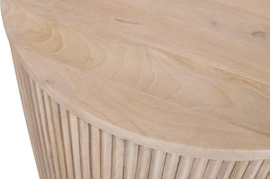 Oakhill Mango Wood Contemporary Natural End Table - 20" W x 20" D x 22" H