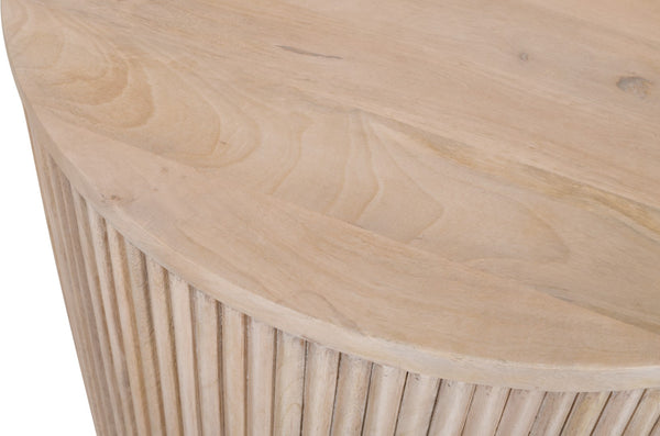 Oakhill Mango Wood Contemporary Natural End Table - 20" W x 20" D x 22" H