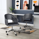 English Elm EE2720 100% Polyurethane, Plywood, Steel Modern Commercial Grade Office Chair Gray, Chrome 100% Polyurethane, Plywood, Steel