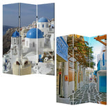 1" x 48" x 72" Multi Color Wood Canvas Greece Screen