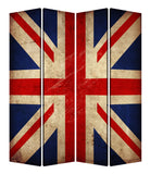 1 x 84 x 84 Multi Color Wood Canvas Union Jack Screen