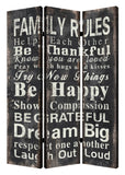 1 x 48 x 72 Multi Color Wood Canvas Family Rule Screen