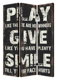 1 x 48 x 72 Multi Color Wood Canvas Family Rule Screen
