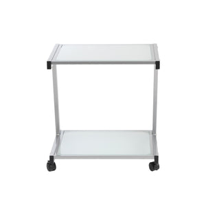 L-Series Printer Cart in Graphite in Aluminum with Frosted Glass